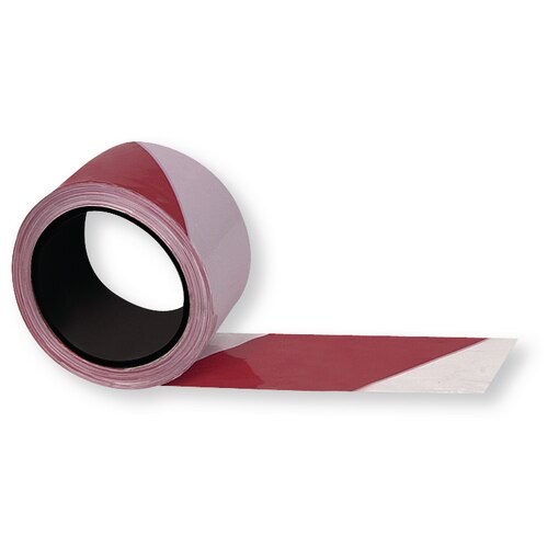 Ruban plastique rouge et blanc